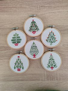 Set of 6 Christmas Trees Cross Stitch Pattern, PDF Pattern, Digital Pattern, Easy Green Tree PDF Chart - Etsy UK