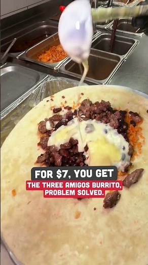 The Three Amigos Burrito is $7 every Monday