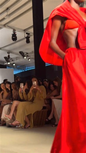 Mia Calabrese front row at Monday Swimwear fashion show