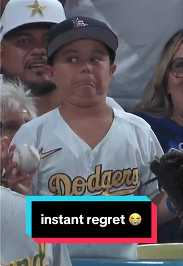 This kid may have had the best reaction we've ever seen after accidentally snagging this baseball 😳 #mlb #baseball #funny
