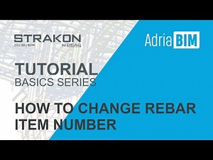 STRAKON - Tutorial - Basics: How to change Rebar Item Number