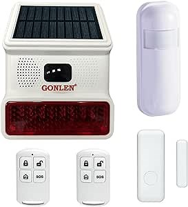 Strobe Solar Siren Outdoor Wireless 433mhz Horn Sound Flash Home Alarm Security System with Motion Detector PIR Door Sensor for House Burglar Anti Thief