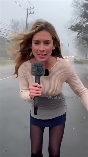 Mic's still here! 😂 But seriously, hope your day is dry & bright. Are you team umbrella or windbreaker? ☔️💨 #weather #stormy #reporter #lol