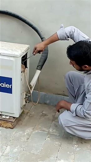 Ac Outdoor Moved Without Gas Lock😱 #acrepair #airconditioning #hvactechnician