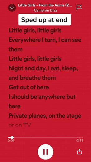 Little Girls by Cameron Diaz from Annie: Lyrics & Versions