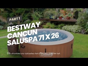 Bestway Cancun SaluSpa 71 x 26 Inch 2-4 Person Portable Inflatable Round Hot Tub Spa with 120 A...