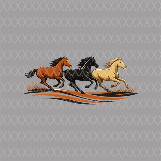 Running Horses Vector Design | Wild Horse PNG SVG | Western Shirt & Craft Graphic - Etsy