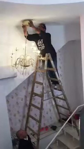 Funny!!! Ladder Stairs Fall