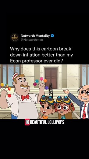 @networthmentality on Instagram: "This cartoon explains inflation so well! What is inflation, anyway? 🤔💸 Inflation is when the prices of things you buy—like groceries, gas, and rent—go up over time. That means your money doesn’t stretch as far as it used to. So if your paycheck stays the same but your grocery bill keeps climbing… yep, that’s inflation at work. 📉 More dollars, less value. 📈 Prices rise, purchasing power falls. Stay smart. Budget smarter."
