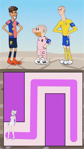 Impossible Messi vs Ronaldo Cartoon Challenge 😱 Who Wins #shortsfeed #ronaldo #messi #challenge