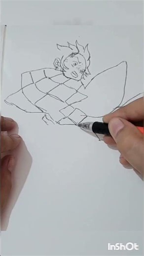 Tanjiro Demon Form, speed drawing, #anime #drawing #animedrawing #sketch #art #shorts #demonslayer