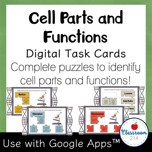 Plant and Animal Cells Digital Activity Cell Parts and Functions