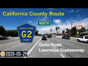 California County Route G2: Quito Road and Lawrence Expressway, Silicon Valley scenic drive, north