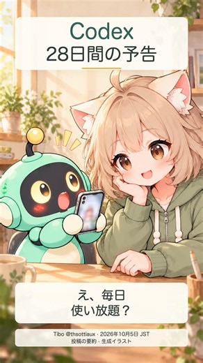 Codex、28日間「改善かリセット」予告｜にゃんのAIだより #Shorts
