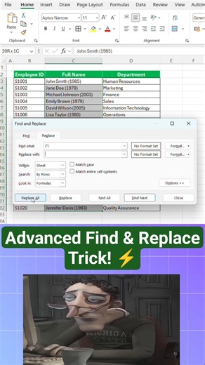 Remove Unwanted Numbers or Text Instantly in Excel using Find & Replace | Smart Excel Trick ⚡