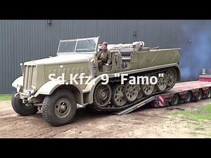 Sd.Kfz. 9 Famo, German heavy half-track of World War II, Maybach HL108 engine sound #ww2 #germanarmy