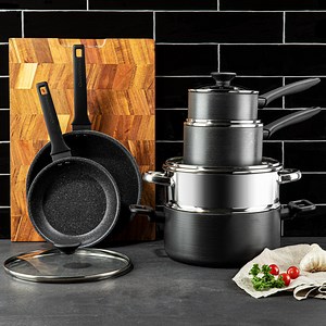 Granitestone 10-Piece Pro Premiere Hard Anodized Stovetop Set with Eas