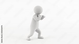 3D character animation - John Dough character, mma spinning roundhouse kick animation