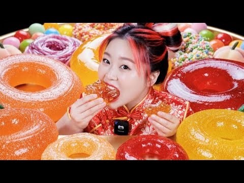 CANDY 🍬 JELLY : BEAUTIFUL WOMEN EATING SWEET CANDY AND JELLY SO YUMMY [ASMR MUKBANG]