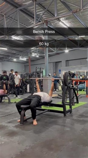 60 kg Bench Press #gym #benchpress