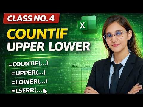 Excel Class 4 | COUNTIF, UPPER & LOWER Function in Hindi | By Divya Mam | ASGroup