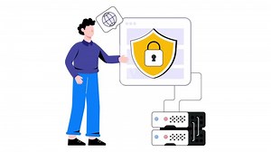 Web Data Protection 2D Flat Animation.