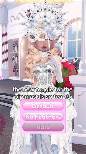 there’s a NEW toggle for the vip mask in the dress to impress winter update winter update! #roblox