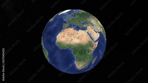 Yemen with flag. 3d earth in space - zoom in Yemen outer, created using ultra high res NASA