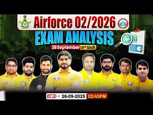 Airforce 02 2026 Exam Analysis | 26 Sep Shift 2nd | Airforce Paper Solution & Answer Key By RWA