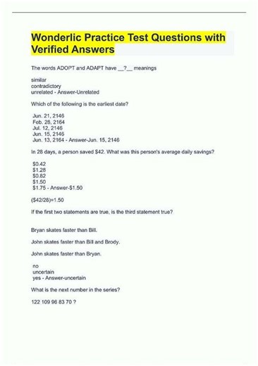 Latest Wonderlic Basic Skills Test with Complete SolutionsSCORED A945 video