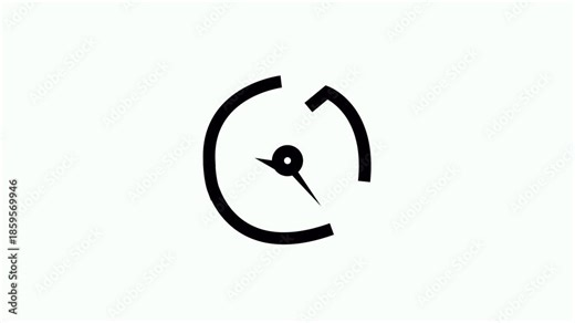 Animation video timer icon with 15 min.Timer 15 minutes countdown icon.Arrow Clock 15 minutes icon black background.