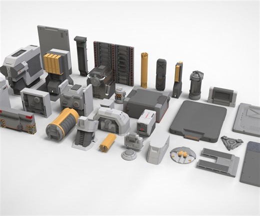 ArtStation - sci-fi Architecture kitbash 44 | Resources