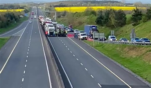 BREAKING: Disruptive fuel protest blocks motorway in Kilkenny - happening live