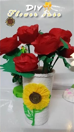 DIY flower vase🌻| with wooden #craftideas #trending #viralvideo #youtubeshorts #diy #handmade