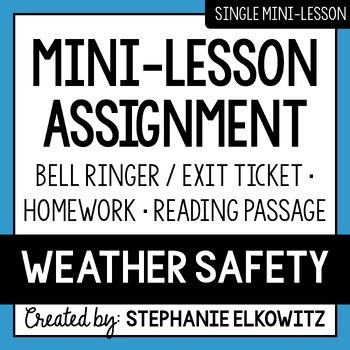 Weather Safety Mini Lesson Activities | Sub Plans