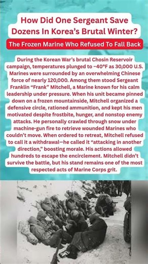 How Did One Sergeant Save Dozens In Korea’s Brutal Winter #shorts