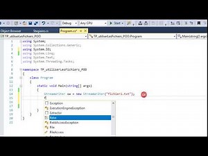 #POO en C# Utiliser Les fichiers : #StearmReader #StreamWriter