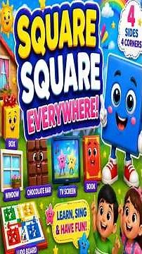 Square Square Everywhere| Shapes Song Nursery Rhymes | Square Song #ytshorts#shapes @ZappyZuzuRhyme
