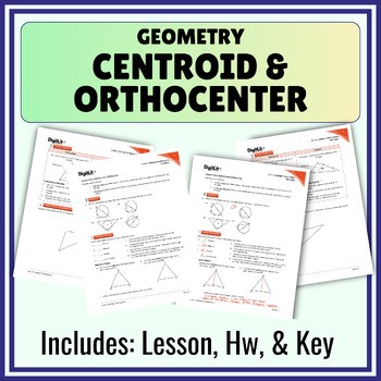 Centroid & Orthocenter Guided Notes & Worksheets | 9th-11th Grade Geometry