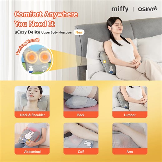 Comfort Anywhere You Need It! From the sofa to your study corner, the OSIM x Miffy uCozy Delite brings relaxation wherever you are. ✨ Soothing warmth, deep kneading comfort — perfect for your neck & shoulders, back, waist, arms, calves, or even your tummy. 💫Cute on the outside, powerful on the inside because self-care should be simple, soft, and a little adorable 🐰 Experience the comfort and the Miffy charm in stores: 💛 Los Angeles (Arcadia) - The Shops at Santa Anita 💛 Los Angeles (Orange C
