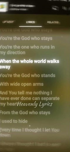The God Who Stays • Matthew West #christianmusic #lyrics