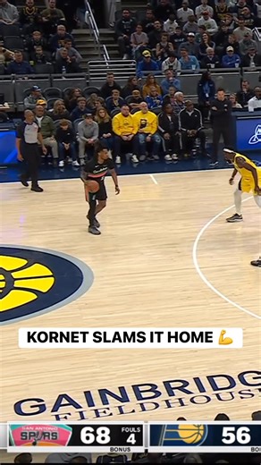Kornet rolls to the rim and throws down the POSTER alley oop jam! 🗣️ SAS-IND • NBA League Pass Tap to Watch ➡️ https://www.nba.com/how-to-watch-game-redirect/0022500476?partnerRef=NBA&platform=Facebook&surface=Post | NBA