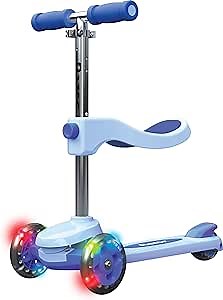 Razor Rollie, 3-Wheel Scooter for Younger Children, Seated and Stand-Up Riding Options, Light Up Wheels