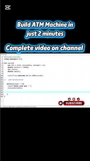C++ ATM Machine | C++ Project | How to create ATM Machine using C++ in just 2 minutes | software