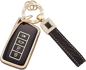 EKALA for Lexus Key Fob Cover Soft TPU Full Protection Smart Car Key Protector with Key Fob Keychain Fit for Lexus RX is ES GS LS NX RS GX LX RC LC 2 3 4 Buttons Remote Start Key Fob Case(LXS) (B)