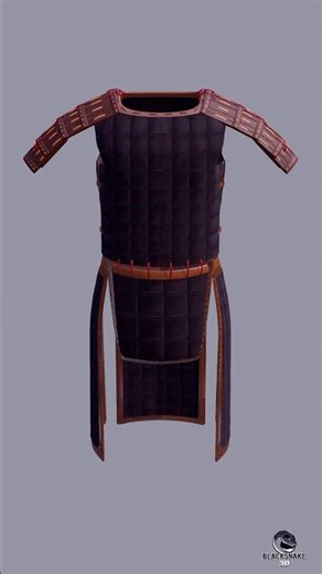 Mongol Leather Armor 3D #shorts #3dart #mongolarmor #3dmodel #historicalarmor #blender3d
