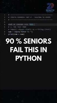Python is "Easy" but 90% Seniors FAIL This! 🐍❌ | ZENITH EDUREKA #Shorts #100DaysOfCode