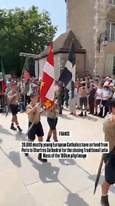 1.1K reactions · 31 comments | FRANCE 20,000 mostly young European Catholics have arrived from Paris to Chartres Cathedral for the closing Traditional Latin Mass of the 100km pilgrimage #catholic #chartres #france | Catholic Arena | Facebook
