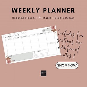 Simple Weekly Planner, Weekly Schedule, Weekly Agenda, to Do List, Instant Download - Etsy