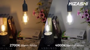 Hizashi E26 LED Bulb 60 Watt Dimmable, 4000K LED Edison Bulbs, ST19 Vintage Light Bulbs Cool White, 95+CRI, UL Listed,700 Lumens 6W E26 Medium Base, Clear Glass, Pack of 6